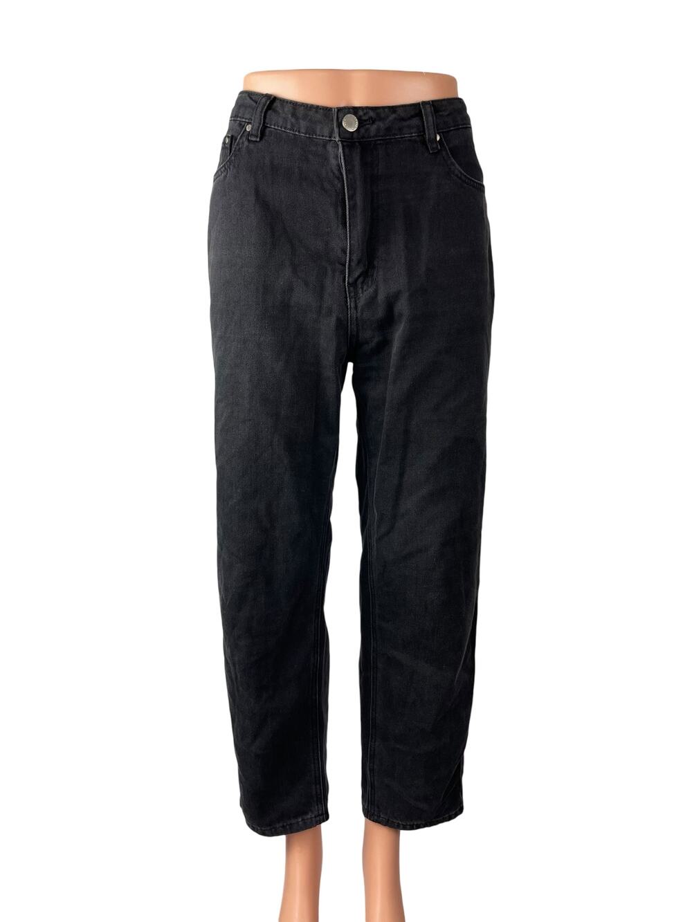 Love Bonito Women's Black High Waisted Loose Straight Leg Denim Jeans Size S